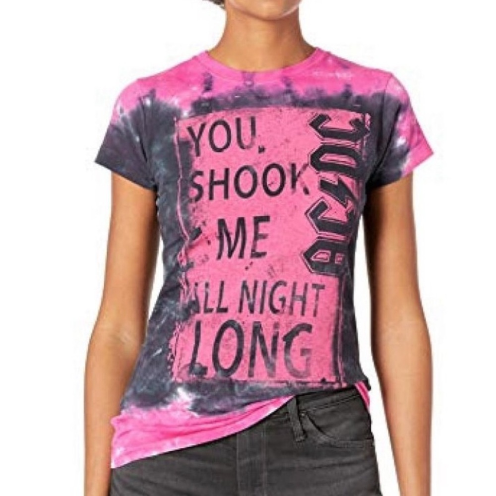 AC/DC You Shook Me All Night Long Graphic Tee Juniors M NWT